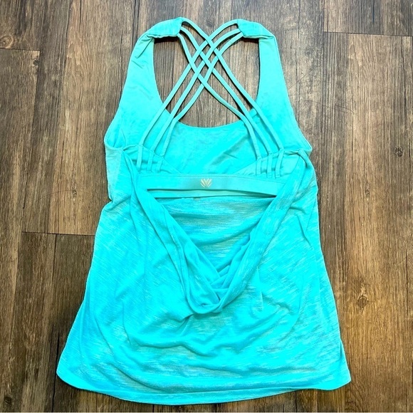 Women’s F21 Turquoise Workout T-Shirt Crisscross Back Size S - Picture 12 of 12
